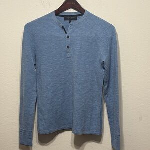 rag & bone Light Blue Long Sleeve Henley